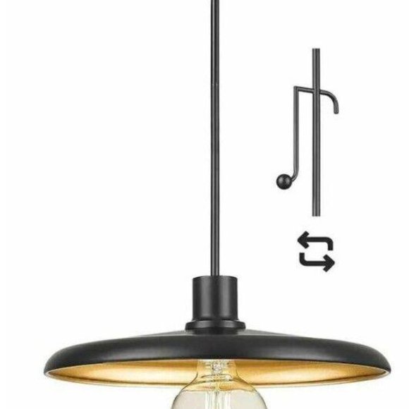 Other - Black And Gold Pendant Light One Light Barn Pendant Lighting